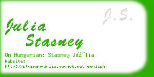 julia stasney business card